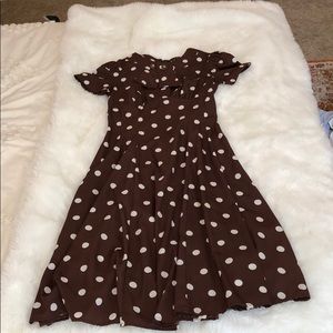 ModCloth Brown polka dot vintage style dress